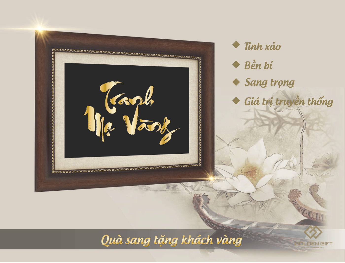 Những mẫu tranh mạ vàng 24K được yêu thích nhất tại Golden Gift Việt Nam